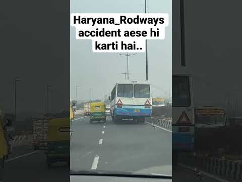 Haryana 🚎roadways se bach gaye aaj to🥹. #haryanaroadways #delhi #rashdriving #accidentnews #bus