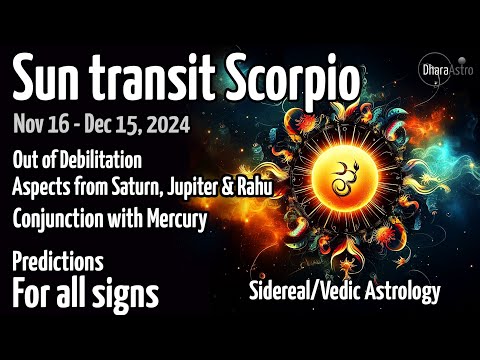 Sun transit in Scorpio 2024 | Nov 16 - Dec 15 | Vedic Astrology predictions #siderealastrology