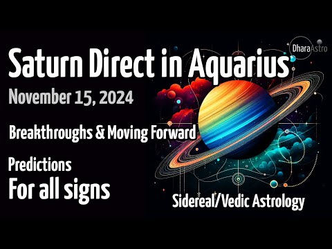 Saturn Direct in Aquarius 2024 | Nov 15 | Vedic Astrology predictions #siderealastrology #aquarius