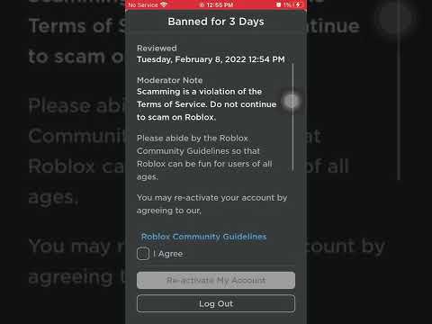 How to reactivate Roblox account after being banned for three days.