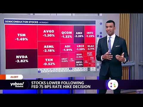 Stocks turn lower, chip stocks Nvidia and AMD dip