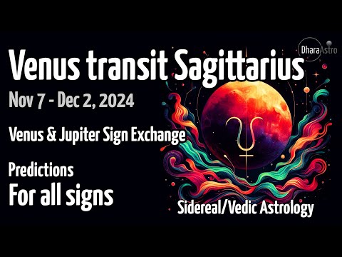 Venus transit in Sagittarius 2024 | Nov 7- Dec 2 | Vedic Astrology predictions #siderealastrology